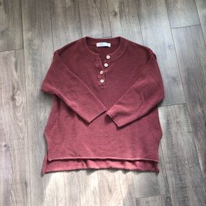 Free People Women's Brick Red Button Sweater